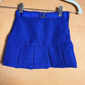 Janie and Jack Blue Tweed Pleated Skirt Size 2T